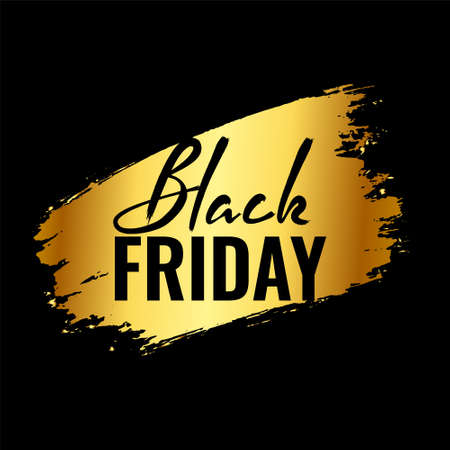 black friday background with golden splatter brush strokeのイラスト素材