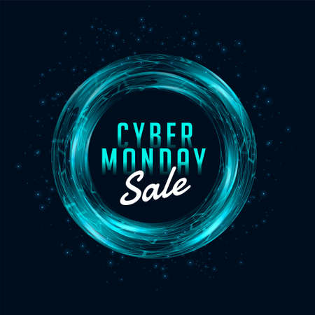 Cyber monday sale template banner for online shoppingのイラスト素材