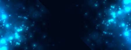 abstract blue bokeh light sparkles banner designのイラスト素材
