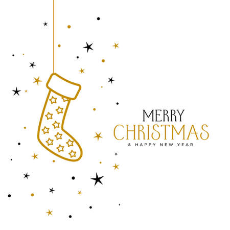 merry christmas background with socks and starsのイラスト素材