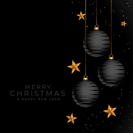 merry christmas black and golden elegant background designのイラスト素材