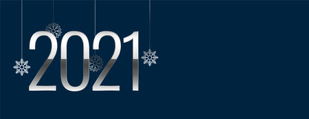 Decorative new year 2021 on teal blue background