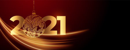 New year 2021 with bauble celebration backgroundのイラスト素材