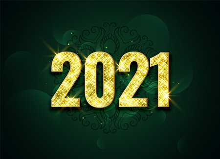 beautiful sparkles 2021 golden celebration background designのイラスト素材