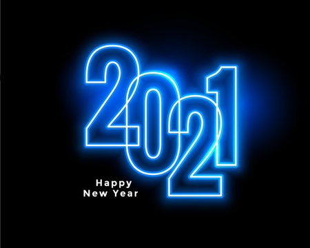 neon style 2021 blue happy new year background designのイラスト素材
