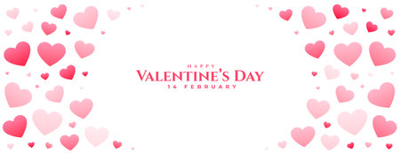 happy valentines day beautiful hearts banner designのイラスト素材