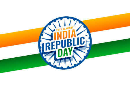 republic day of india modern flag designのイラスト素材