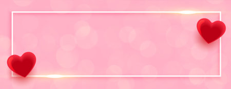 happy valentines day wide frame with text spaceのイラスト素材