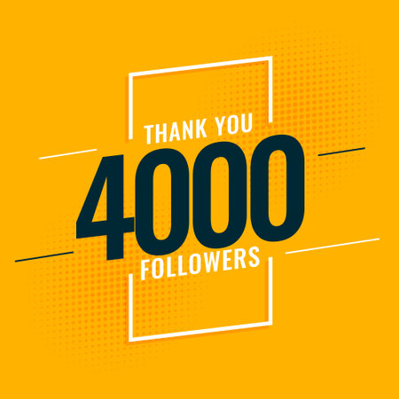 4000 social media followers and subscribers template designのイラスト素材