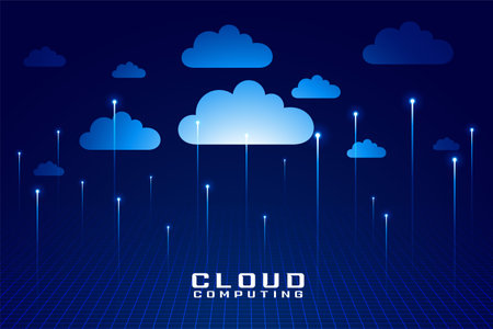 cloud technology digital computing futuristic background designのイラスト素材