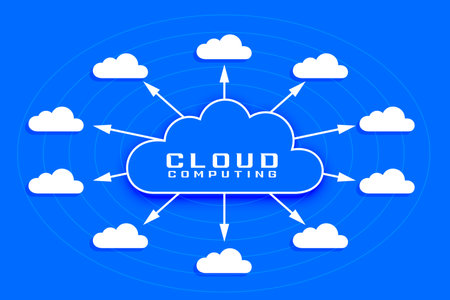 digital cloud computing data transfer concept backgroundのイラスト素材