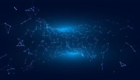 technology background with low poly network mesh connectionのイラスト素材