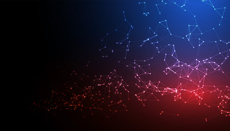 low poly technology mesh background with network connectionのイラスト素材