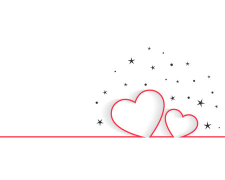 happy valentines day line hearts greeting designのイラスト素材