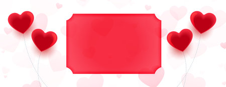 happy valentines day greeting banner with text spaceのイラスト素材