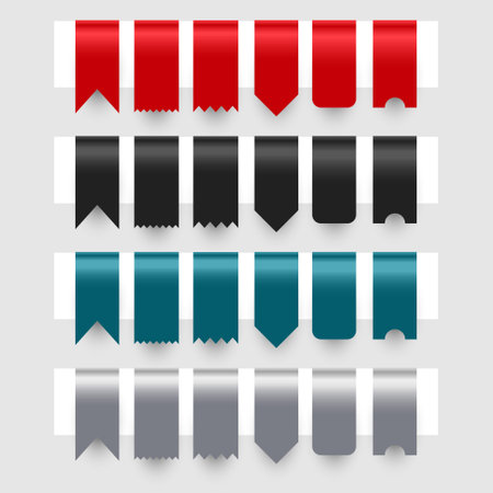 set of ribbons tags labels designのイラスト素材