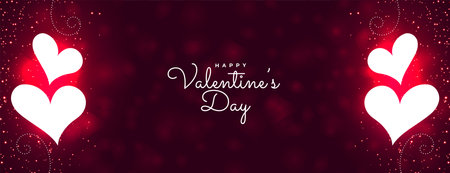 happy valentines day glowing sparkles banner designのイラスト素材