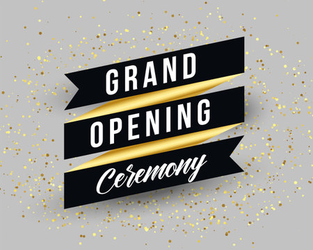 grand opening ceremony invitation banner template designのイラスト素材