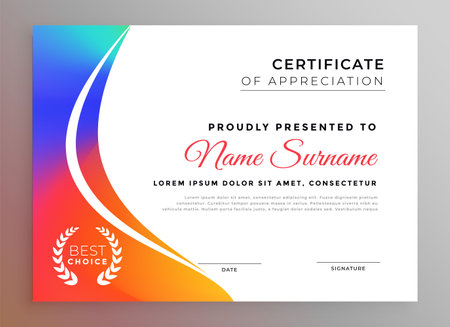 nice colorful diploma certificate template designのイラスト素材