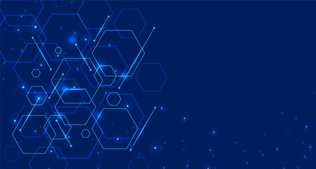 digital technology background with hexagonal shapesのイラスト素材