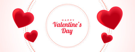 happy valentines day lovely hearts banner designのイラスト素材