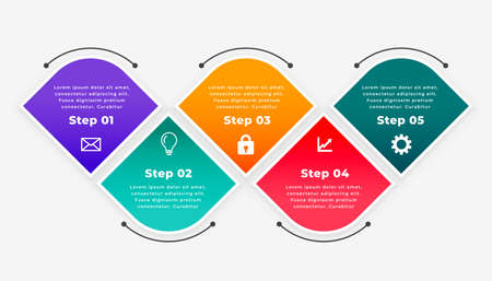 five steps timeline infographic template designのイラスト素材