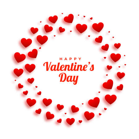 beautiful hearts frame for valentines dayのイラスト素材