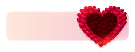 3d hearts decorative valentines day banner designのイラスト素材