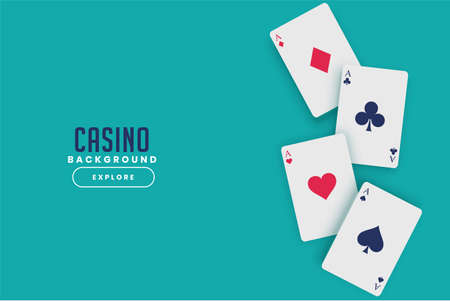 playing casino cards on turquoise backgroundのイラスト素材