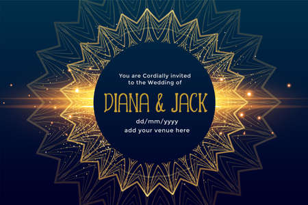 premium golden wedding invitation template designのイラスト素材