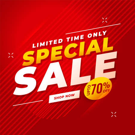 special sale red banner with offer detailsのイラスト素材