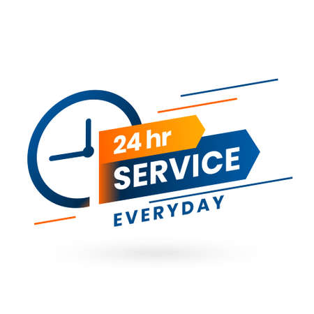 everyday 24 hours service banner concept designのイラスト素材
