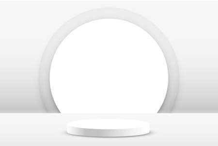 white podium product display empty background designのイラスト素材