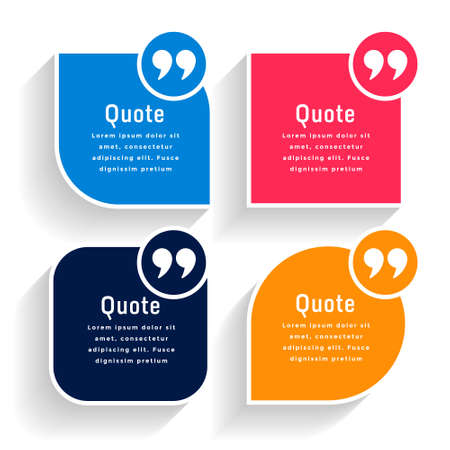 quotes text bubbles in various geometric shapesのイラスト素材