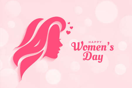 happy women's day poster design with woman faceのイラスト素材