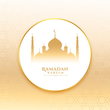 ramadan kareem wishes card with mosque designのイラスト素材