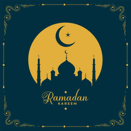 ramadan kareem flat style greeting designのイラスト素材