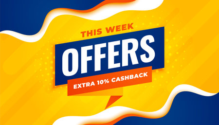 sale and offers template in yellow blue color themeのイラスト素材