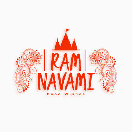 ram navami decorative festival card designのイラスト素材