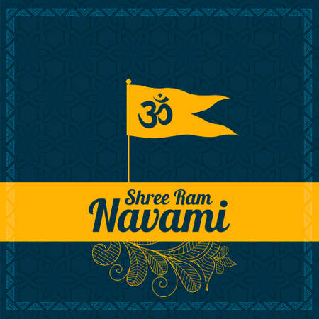 shree ram navami hindu festival decorative wishes cardのイラスト素材