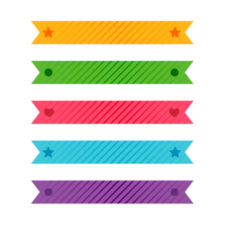 colorful patterned ribbons or adhesive tape setのイラスト素材