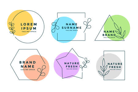 minimalist logos or monograms set of sixのイラスト素材