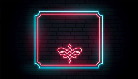 neon vintage frame with text spaceのイラスト素材