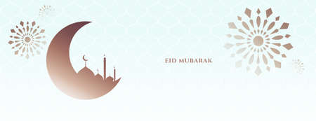 simple eid mubarak festival banner greeting designのイラスト素材