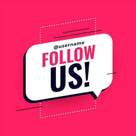 follow us background with chat bubble shapeのイラスト素材