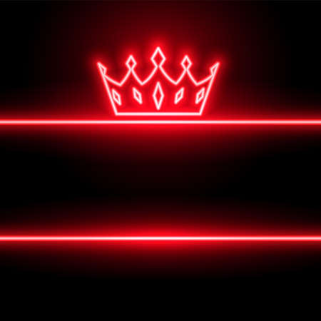 neon style red crown backgroundのイラスト素材