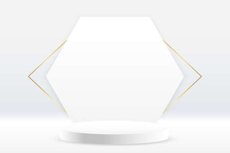 white podium display background designのイラスト素材
