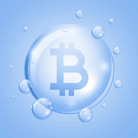 crypto currency bitcoin balloon bubble conceptのイラスト素材