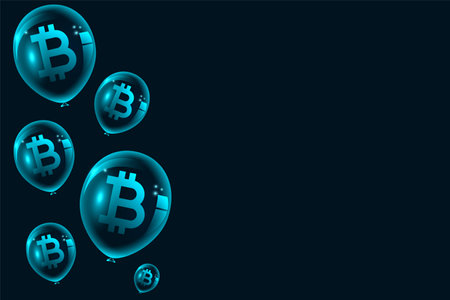 bitcoin bubble balloons concept backgroundのイラスト素材