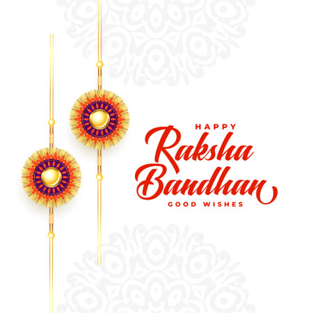 beautiful raksha bandhan festival wishes card designのイラスト素材